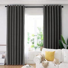 Set draperie din catifea blackout cu inele albe, Madison, densitate 700 g/ml, Pine Tree, 2 buc
