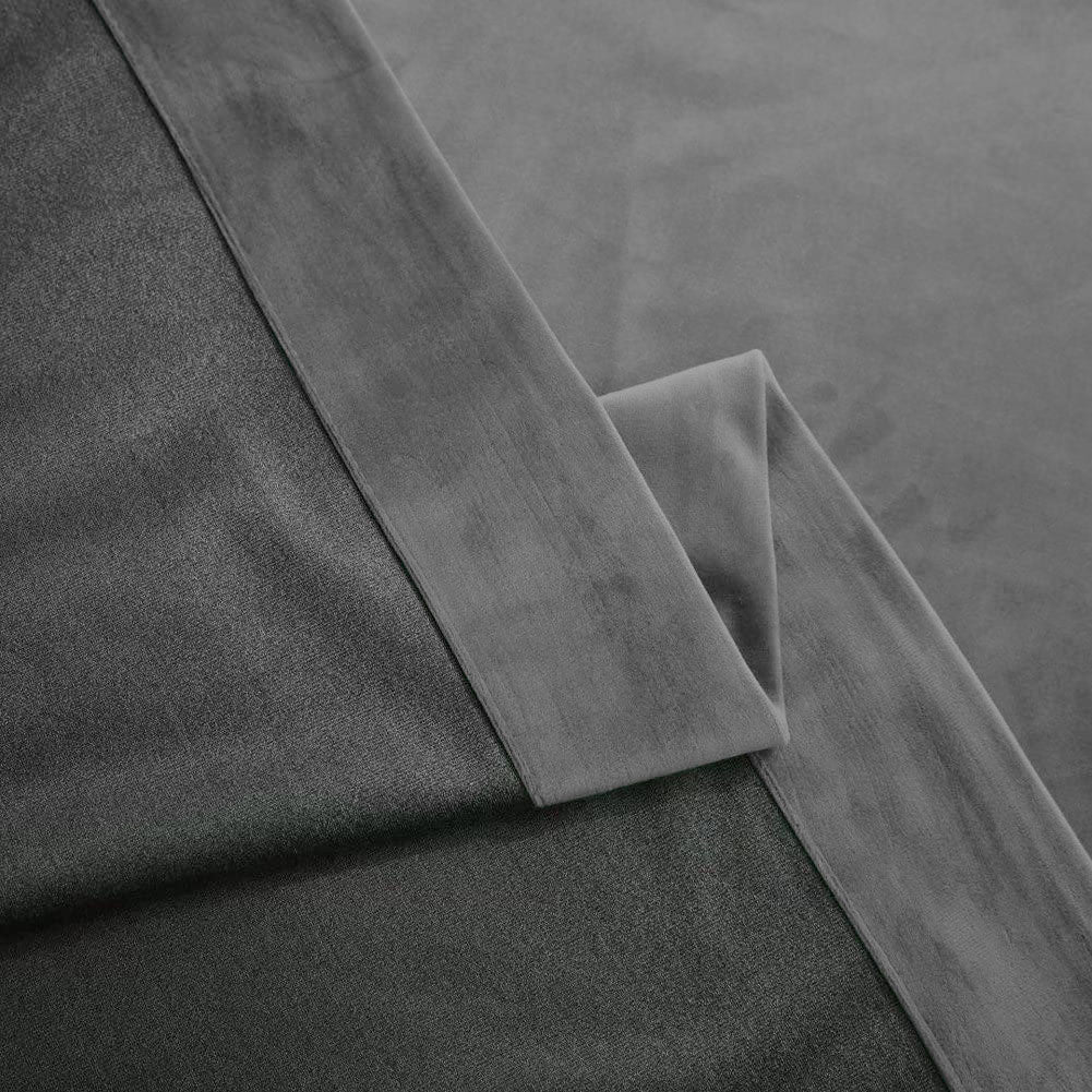 Set draperie din catifea blackout cu inele crom, Madison, densitate 700 g/ml, Spanish Gray, 2 buc