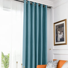 Set draperie din catifea blackout cu inele argintii, Madison, densitate 700 g/ml, Casal, 2 buc
