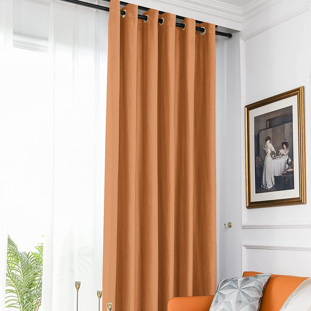 Set draperie din catifea blackout cu inele crom, Madison, densitate 700 g/ml, Bronze, 2 buc