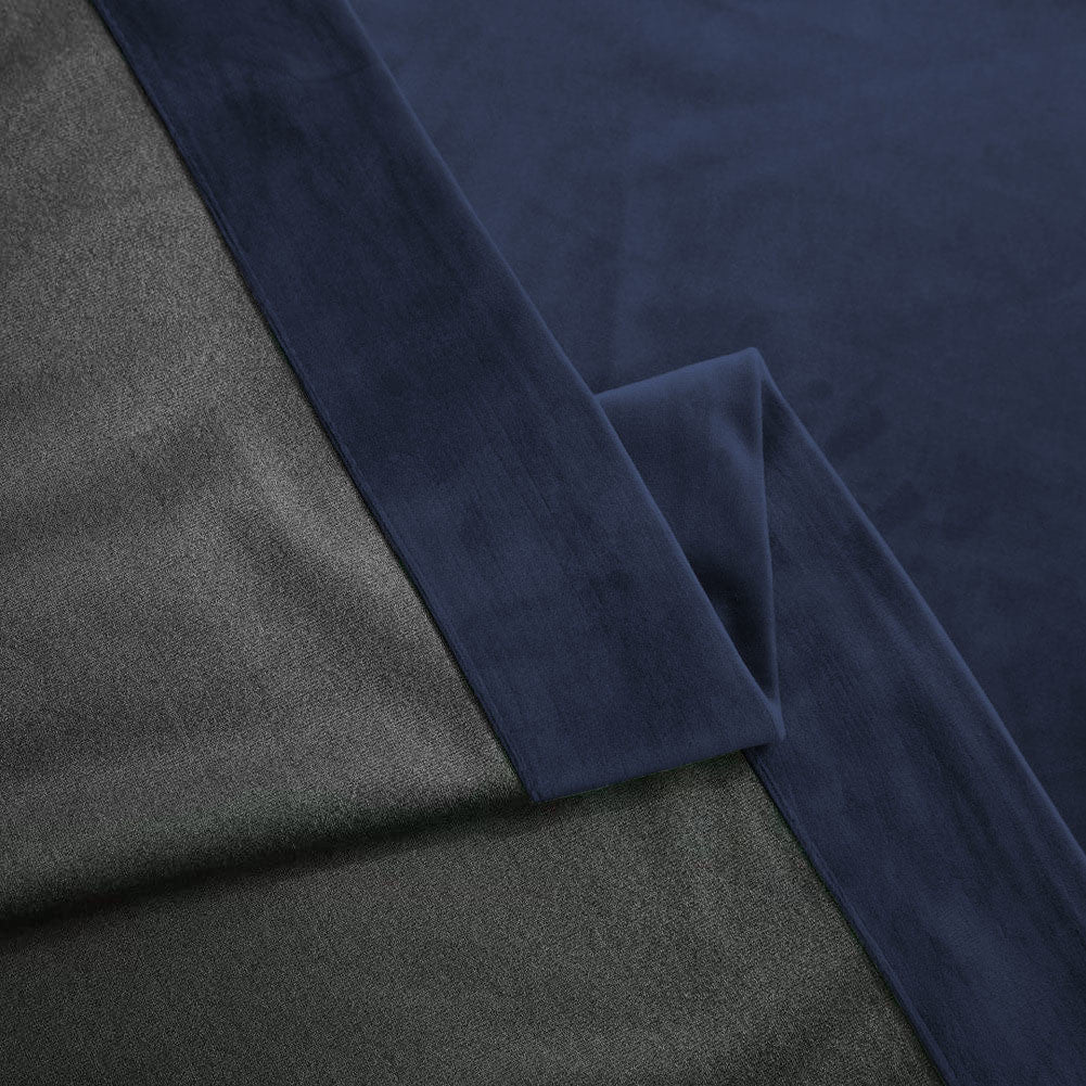 Draperie din catifea blackout cu inele auriu antic, Madison, densitate 700 g/ml, Black Pearl, 1 buc