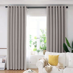 Draperie din catifea blackout cu inele albe, Madison, densitate 700 g/ml, Philippine Gray, 1 buc