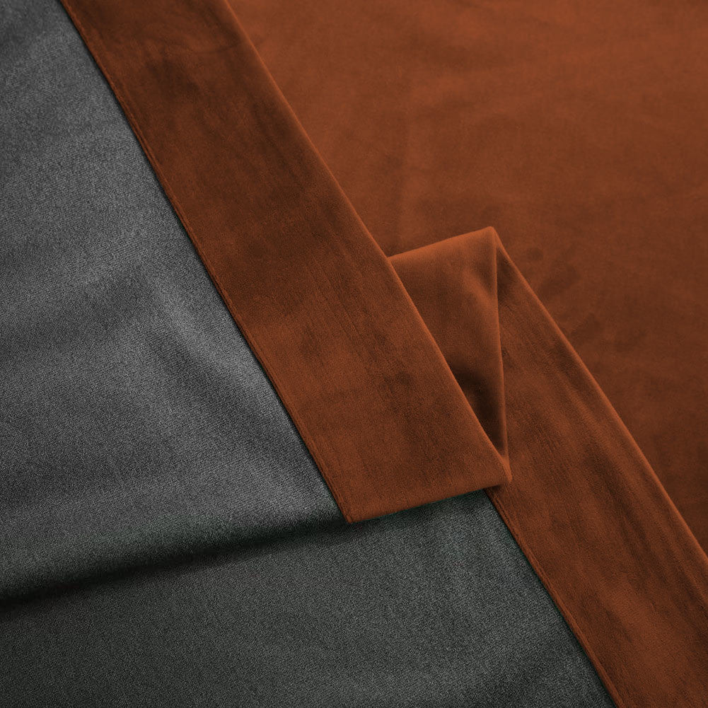 Draperie din catifea blackout cu inele crom, Madison, densitate 700 g/ml, Sepia, 1 buc