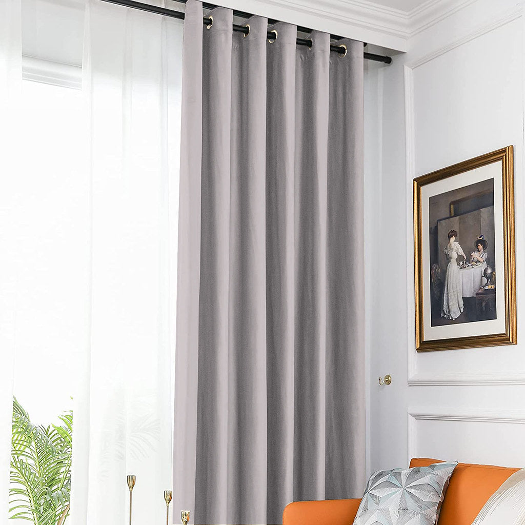 Draperie din catifea blackout cu inele argintii, Madison, densitate 700 g/ml, Pale Silver, 1 buc