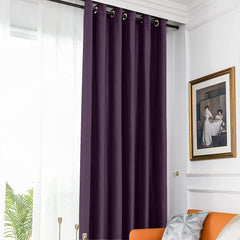 Set draperie din catifea blackout cu inele argintii, Madison, densitate 700 g/ml, Thamarind, 2 buc