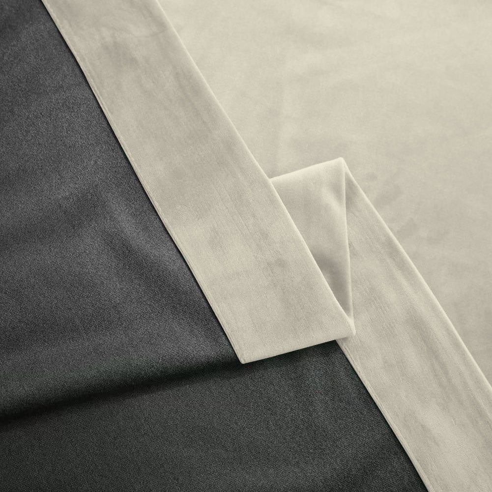 Draperie din catifea blackout cu inele argintii, Madison, densitate 700 g/ml, Meringue, 1 buc
