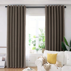 Draperie din catifea blackout cu inele auriu antic, Madison, densitate 700 g/ml, Taupe, 1 buc