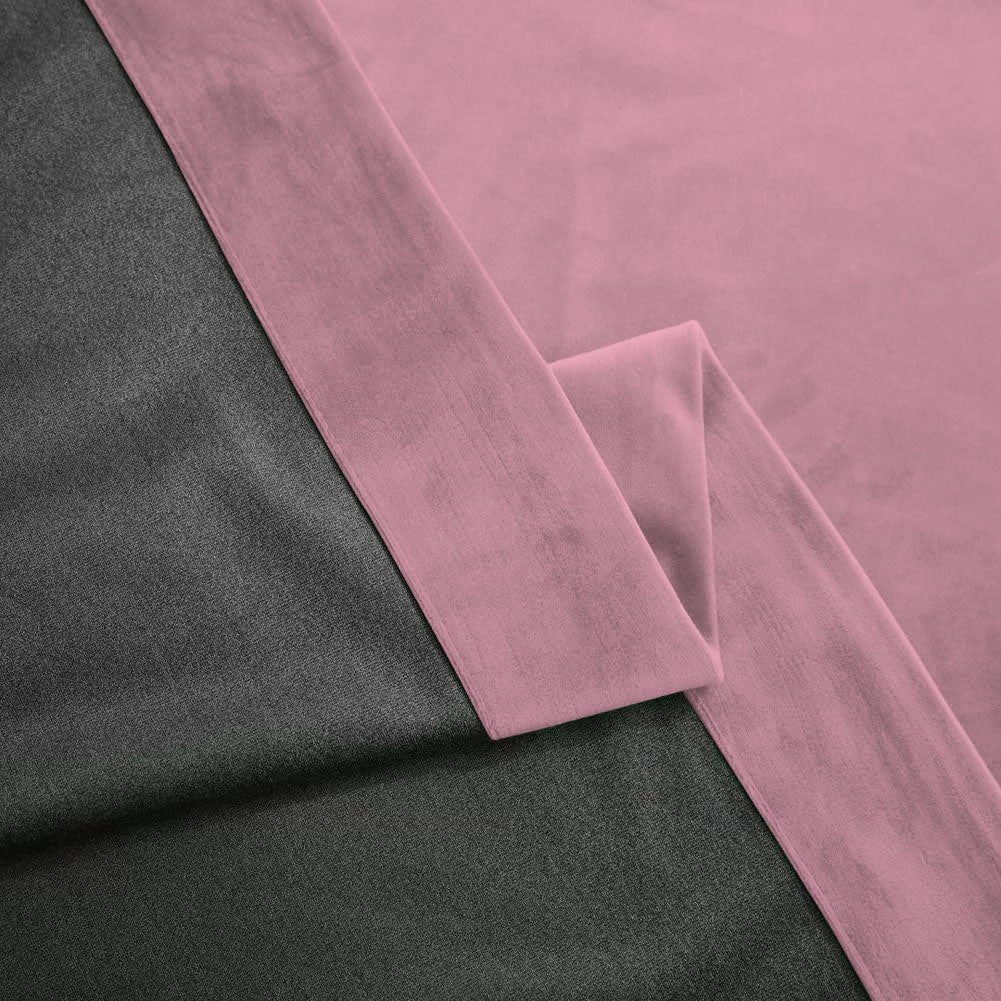Set draperie din catifea blackout cu inele negre, Madison, densitate 700 g/ml, Queen Pink, 2 buc