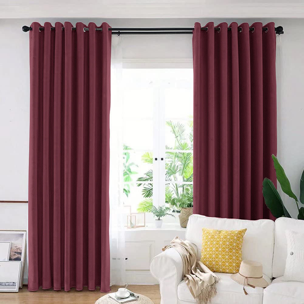 Set draperie din catifea blackout cu inele argintii, Madison, densitate 700 g/ml, Chocolate Brown, 2 buc