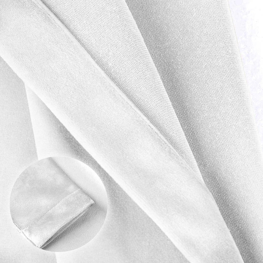 Draperie din catifea cu inele albe, Madison, densitate 700 g/ml, Alb, 1 buc