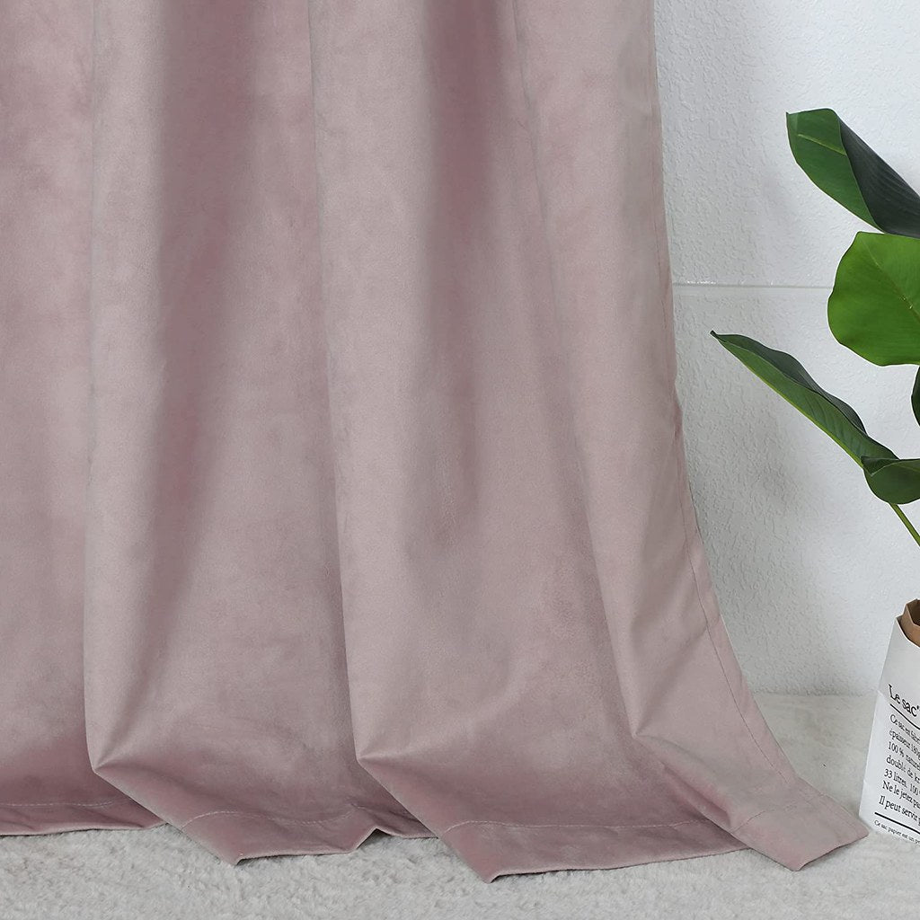 Set draperii din catifea cu rejansa transparenta cu ate pentru galerie, Madison, densitate 700 g/ml, Faux Fur, 2 buc