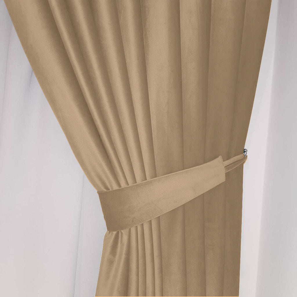 Draperie din catifea cu rejansa din bumbac tip fagure, Madison, densitate 700 g/ml, Amber Gold, 1 buc