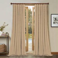 Draperie din catifea cu rejansa din bumbac tip fagure, Madison, densitate 700 g/ml, Amber Gold, 1 buc