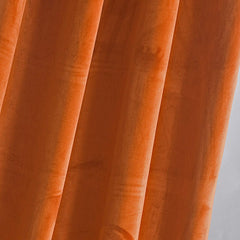 Set draperii din catifea cu inele crom, Madison, densitate 700 g/ml, Portocaliu, 2 buc