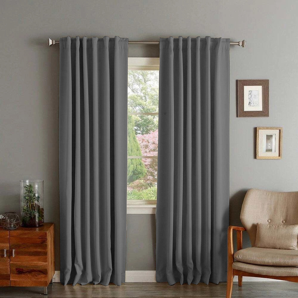 Draperie din catifea cu rejansa transparenta cu ate pentru galerie, Madison, densitate 700 g/ml, Shadow