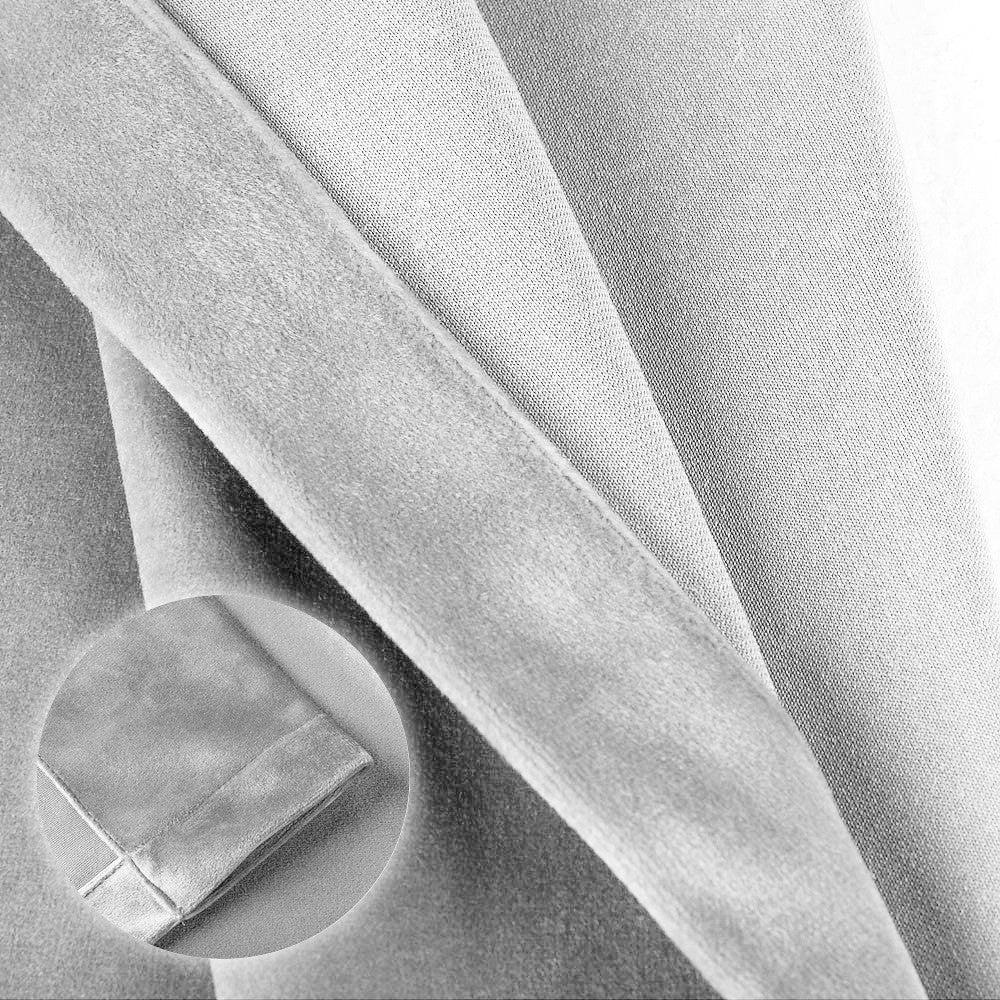 Draperie din catifea cu rejansa din bumbac tip fagure, Madison, densitate 700 g/ml, Cloud, 1 buc