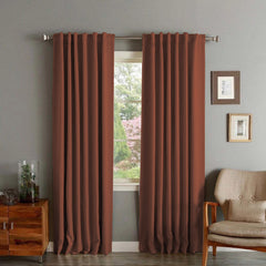 Draperie din catifea cu rejansa transparenta cu ate pentru galerie, Madison, densitate 700 g/ml, Spice orange, 1 buc