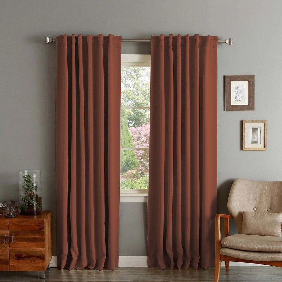 Set draperii din catifea cu rejansa transparenta cu ate pentru galerie, Madison, densitate 700 g/ml, Spice orange, 2 buc