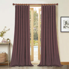 Draperie din catifea cu rejansa din bumbac tip fagure, Madison, densitate 700 g/ml, Regal purple, 1 buc