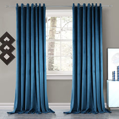 Draperie din catifea cu inele crom, Madison, densitate 700 g/ml, Sky, 1 buc