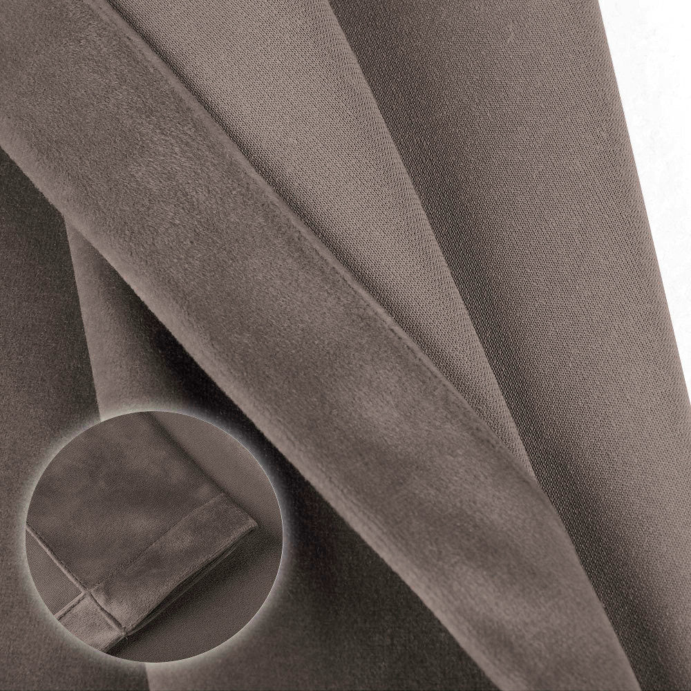 Draperie din catifea cu inele crom, Madison, densitate 700 g/ml, Harbor gray, 1 buc
