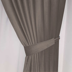 Set draperii din catifea cu rejansa transparenta cu ate pentru galerie, Madison, densitate 700 g/ml, Harbor gray, 2 buc