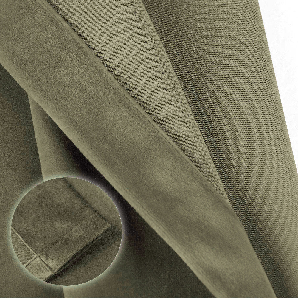 Set draperii din catifea cu rejansa transparenta cu ate pentru galerie, Madison, densitate 700 g/ml, Hazel Wood, 2 buc