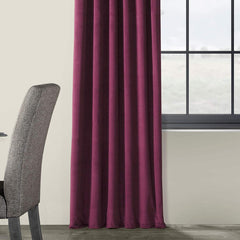 Set draperii din catifea cu rejansa transparenta cu ate pentru galerie, Madison, densitate 700 g/ml, Mulberry, 2 buc