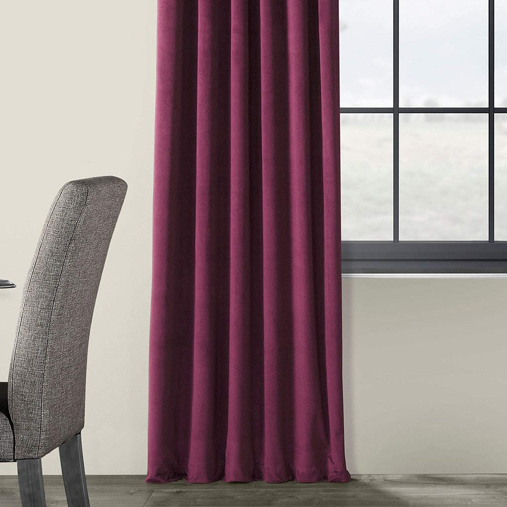 Draperie din catifea cu rejansa transparenta cu ate pentru galerie, Madison, densitate 700 g/ml, Mulberry, 1 buc
