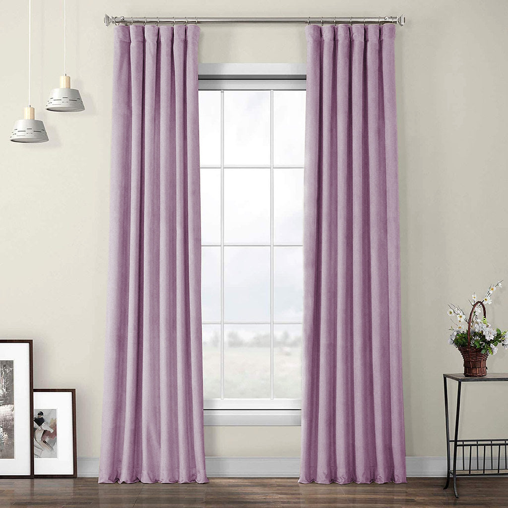 Draperie din catifea cu rejansa din bumbac tip fagure, Madison, densitate 700 g/ml, Lavanda, 1 buc