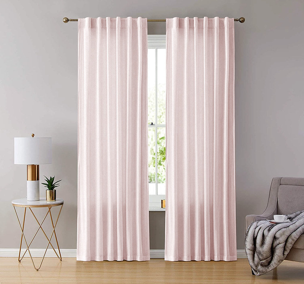 Set draperii din catifea cu rejansa transparenta cu ate pentru galerie, Madison, densitate 700 g/ml, Cantaloupe, 2 buc
