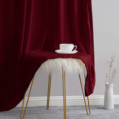 Draperie din catifea cu rejansa din bumbac tip fagure, Madison, densitate 700 g/ml, Burgundy, 1 buc