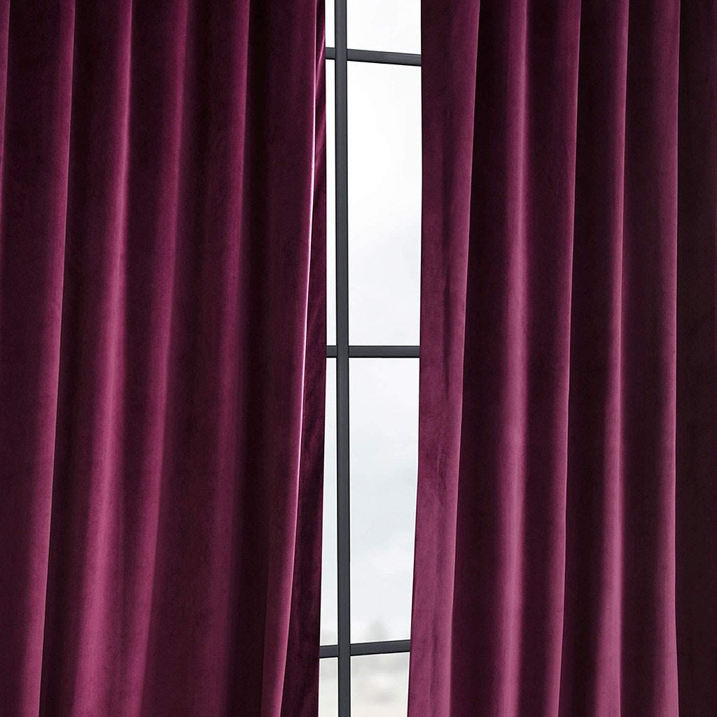 Draperie din catifea cu rejansa transparenta cu ate pentru galerie, Madison, densitate 700 g/ml, Mulberry, 1 buc