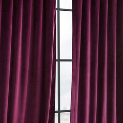 Set draperii din catifea cu rejansa transparenta cu ate pentru galerie, Madison, densitate 700 g/ml, Mulberry, 2 buc