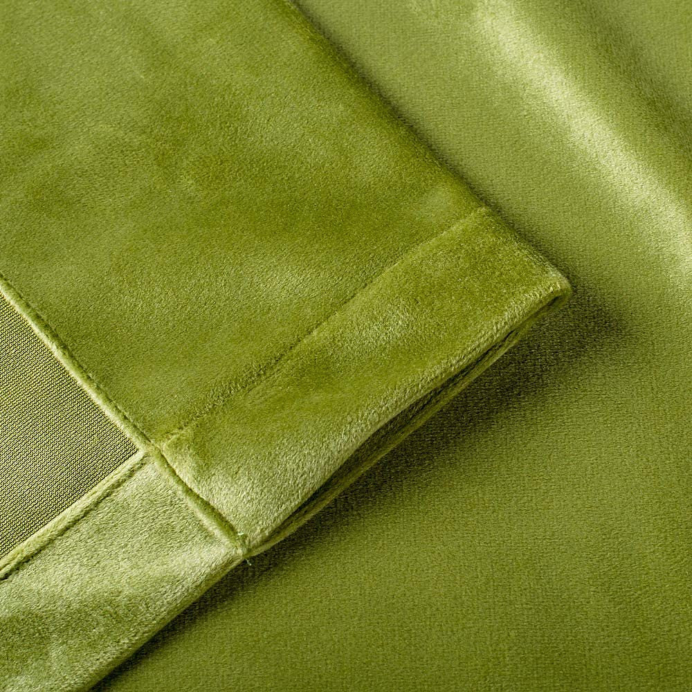 Draperie din catifea cu rejansa din bumbac tip fagure, Madison, densitate 700 g/ml, Moss green, 1 buc