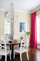 Set draperii din catifea cu rejansa transparenta cu ate pentru galerie, Madison, densitate 700 g/ml, Magenta, 2 buc