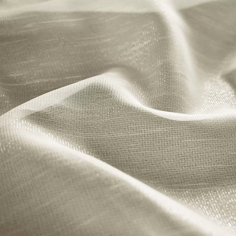 Set perdea tip tesatura in cu rejansa transparenta cu ate pentru galerie, Rio de Janeiro, Madison, Crem, 2 buc
