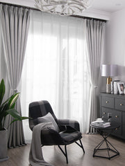Set perdea tip tesatura in cu rejansa transparenta cu ate pentru galerie, Marsilia, Madison, Alb, 2 buc