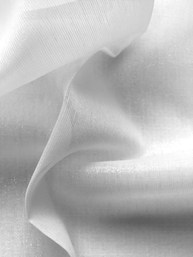 Set perdea tip tesatura in cu rejansa transparenta cu ate pentru galerie, Rio de Janeiro, Madison, Alb, 2 buc