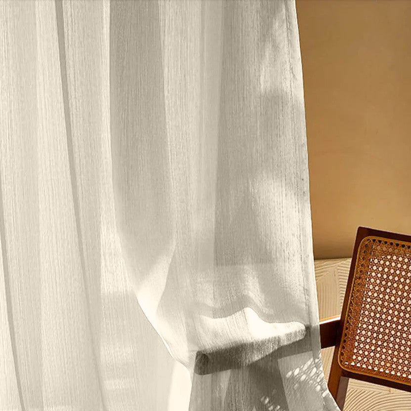 Perdea tip tesatura in cu rejansa din bumbac tip fagure, Santo Domingo, Madison, Crem