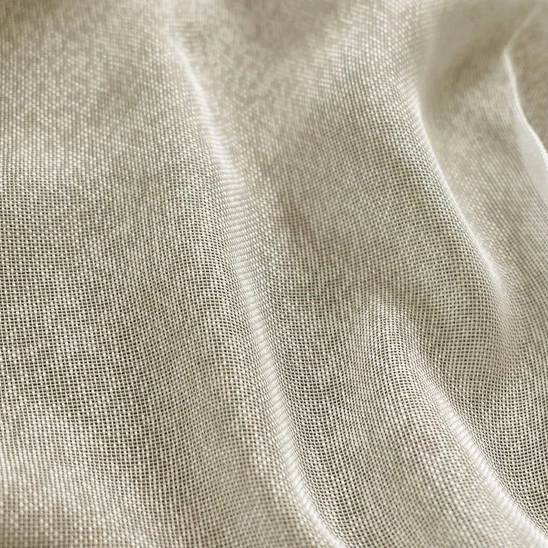 Set perdea tip tesatura in cu rejansa transparenta cu ate pentru galerie, Nissa, Madison, Crem, 2 buc