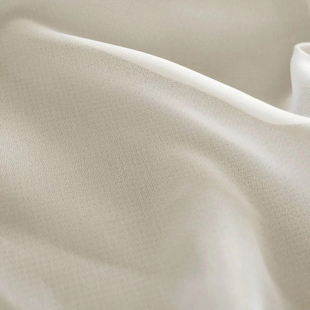 Set perdea triplu voal cu rejansa transparenta cu ate pentru galerie, Premium, Crem, 2 buc