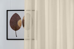 Set perdea tesatura in cu rejansa tip creion, Monaco, Madison, Crem, 2 buc