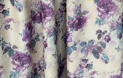 Set draperii blackout model floral cu rejansa transparenta cu ate pentru galerie, Madison, densitate 700 g/ml, Pastel Roses, 2 buc
