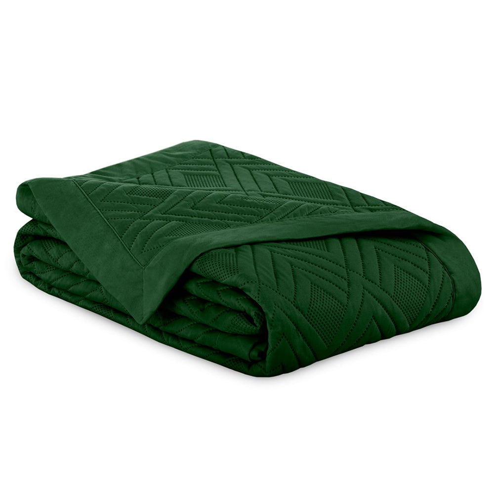 Cuvertura de pat matlasata, Ophelia, 70 g/mp, Verde