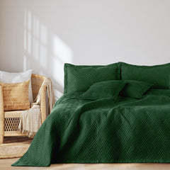 Cuvertura de pat matlasata, Ophelia, 70 g/mp, Verde