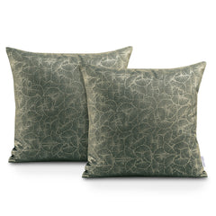 Set 2 huse pernute decorative, Ginkgo, Gri