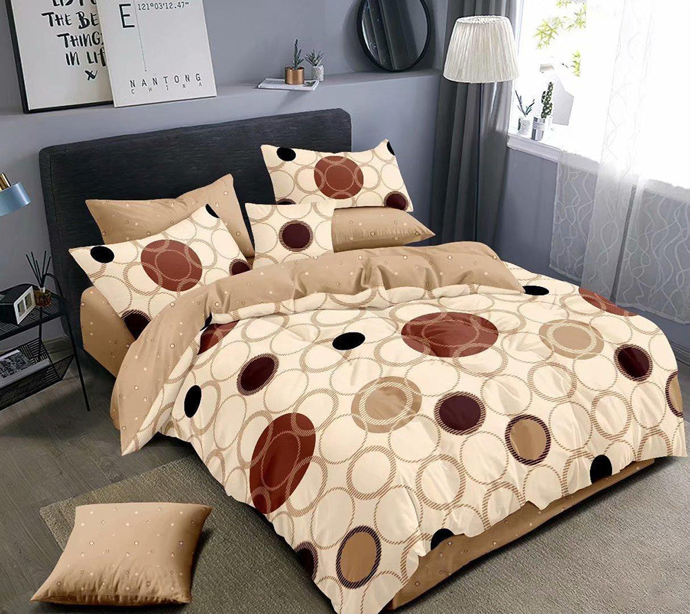 Lenjerie de pat pentru o persoana cu husa de perna patrata, Einar, bumbac mercerizat, multicolor, 3 piese