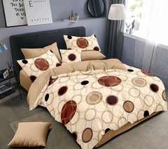 Lenjerie de pat pentru o persoana cu husa de perna patrata, Einar, bumbac mercerizat, multicolor, 3 piese