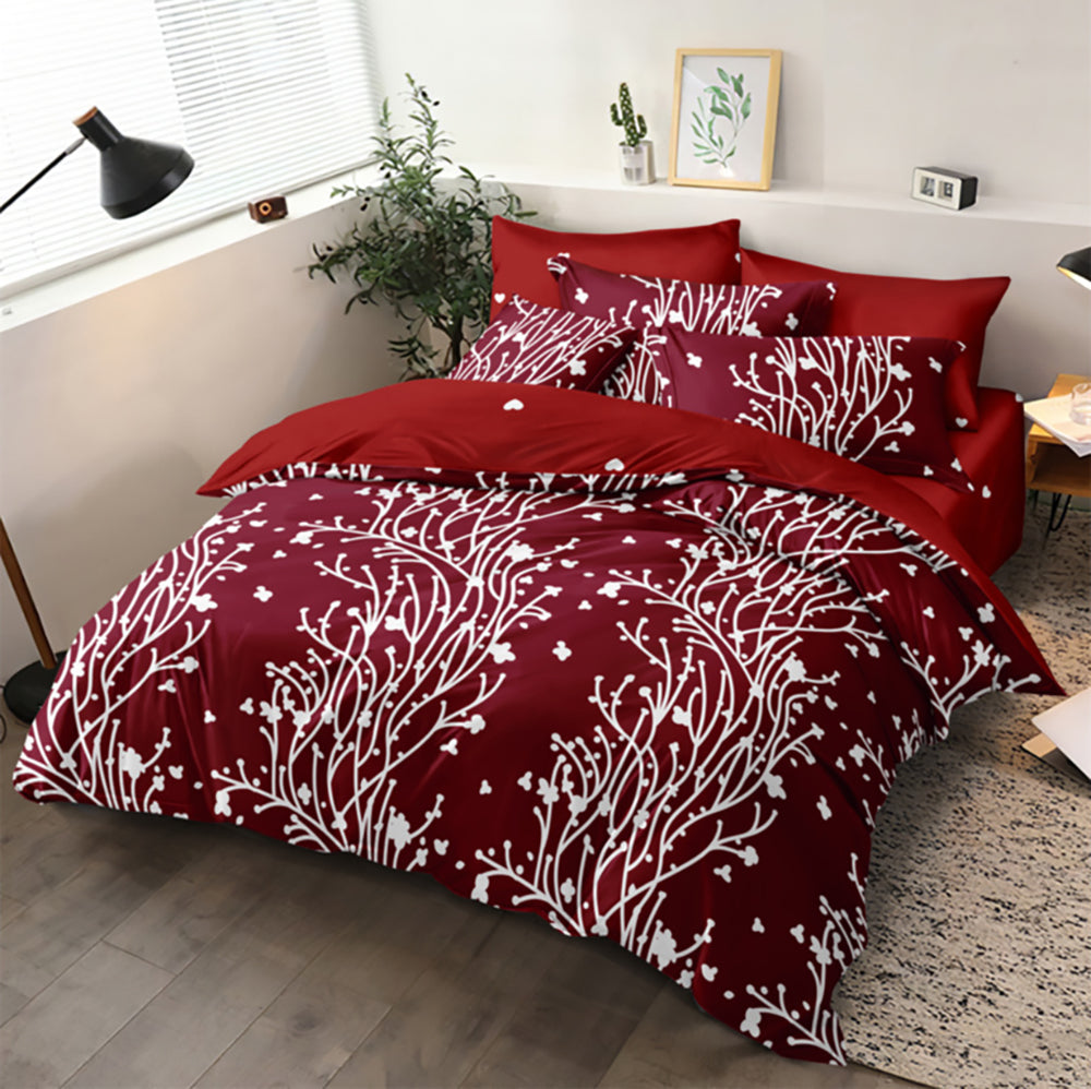 Lenjerie de pat pentru o persoana cu husa de perna patrata, Renata, bumbac mercerizat, multicolor, 3 piese